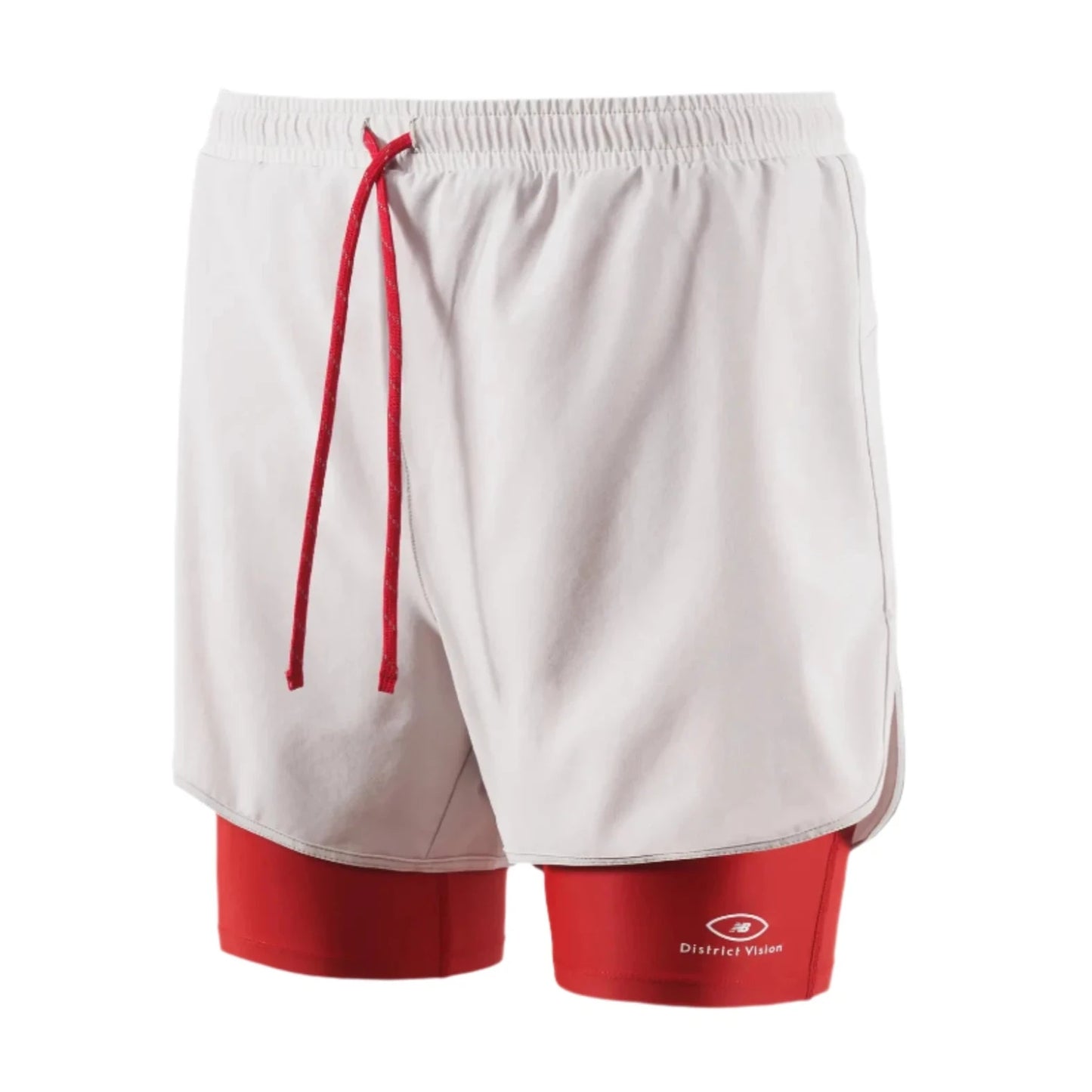 District Vision x New Balance Layered Trail Shorts - Goji Red