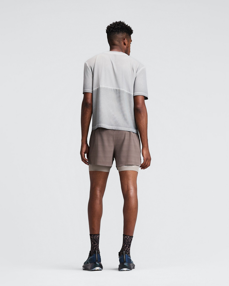 Bandit Men's CoolGrid™ 2-in-1 Run Shorts - Cocoa