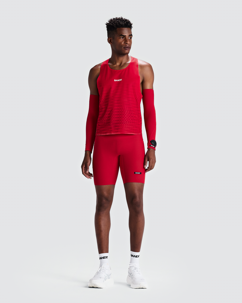 Bandit Men's Striped Cadence™ Half Tights - Oxide Red/Signal Red
