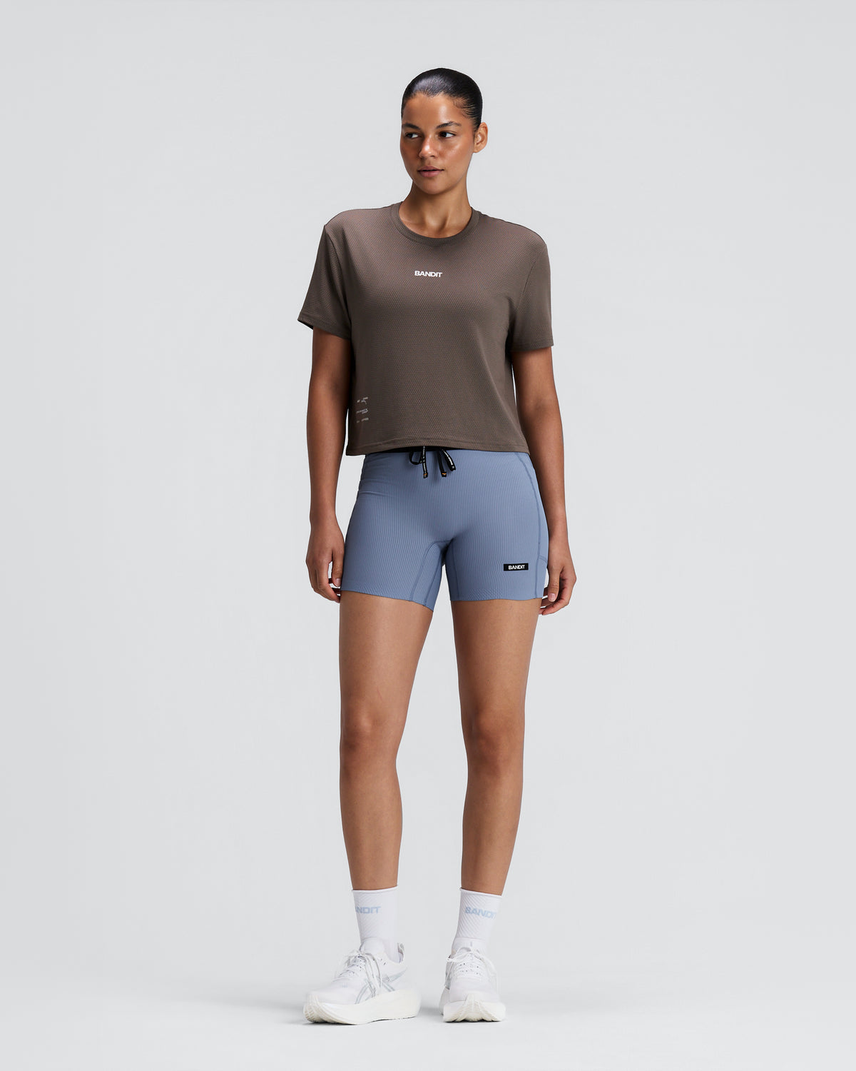 Bandit Women's Micromesh™ Cropped Run Tee - Cocoa