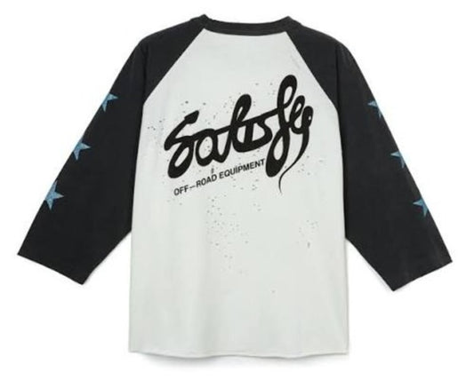 Satisfy Mothtech Baseball Tee - Aged Off White Airbrush Eagle