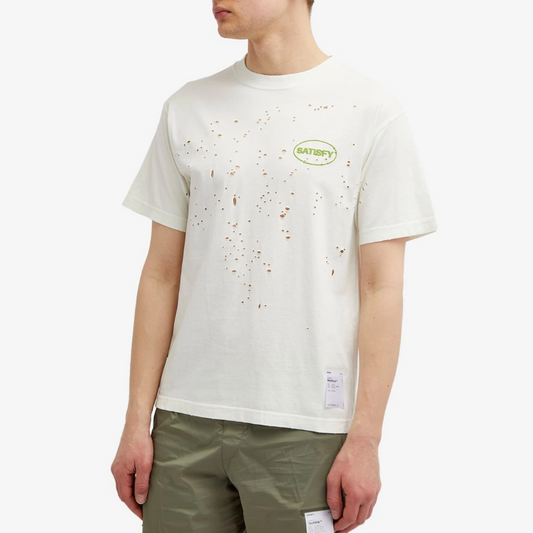 Satisfy MothTech Running Tee - Off White Green