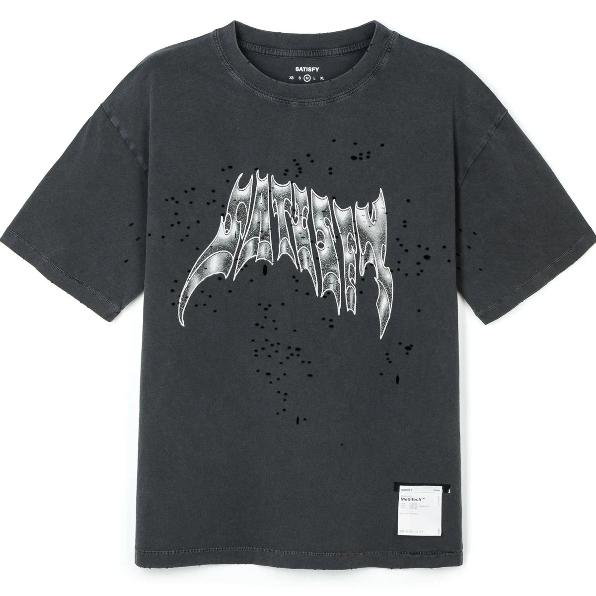 Satisfy Mothtech Tee Airbrush Gliter logo - Aged Black