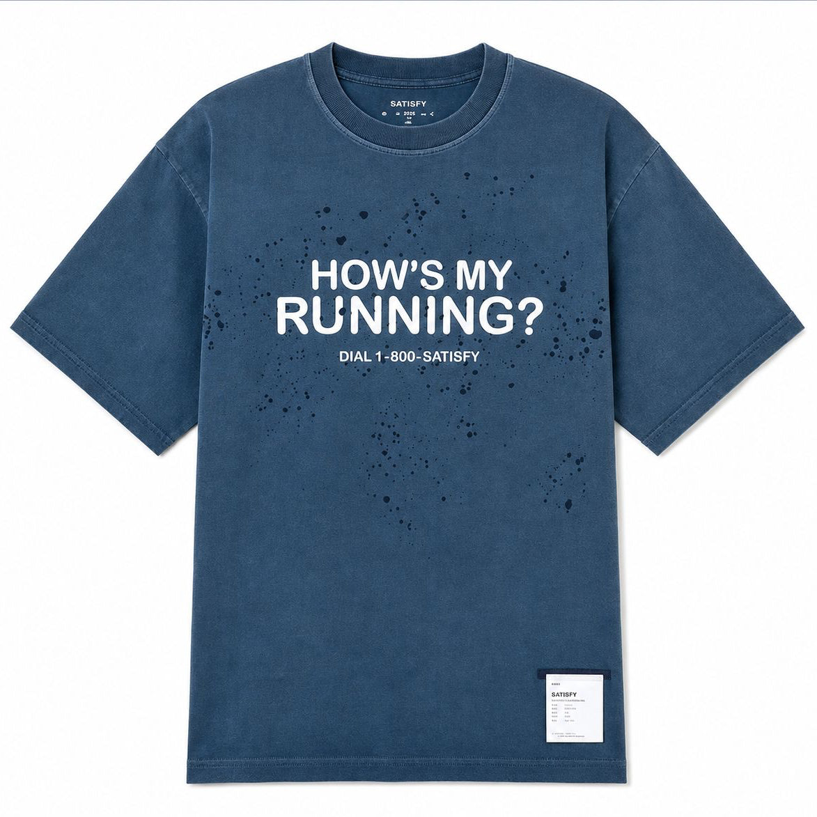 Satisfy Mothtech Tee How's My Running Bumper - Sun Bleached Navy