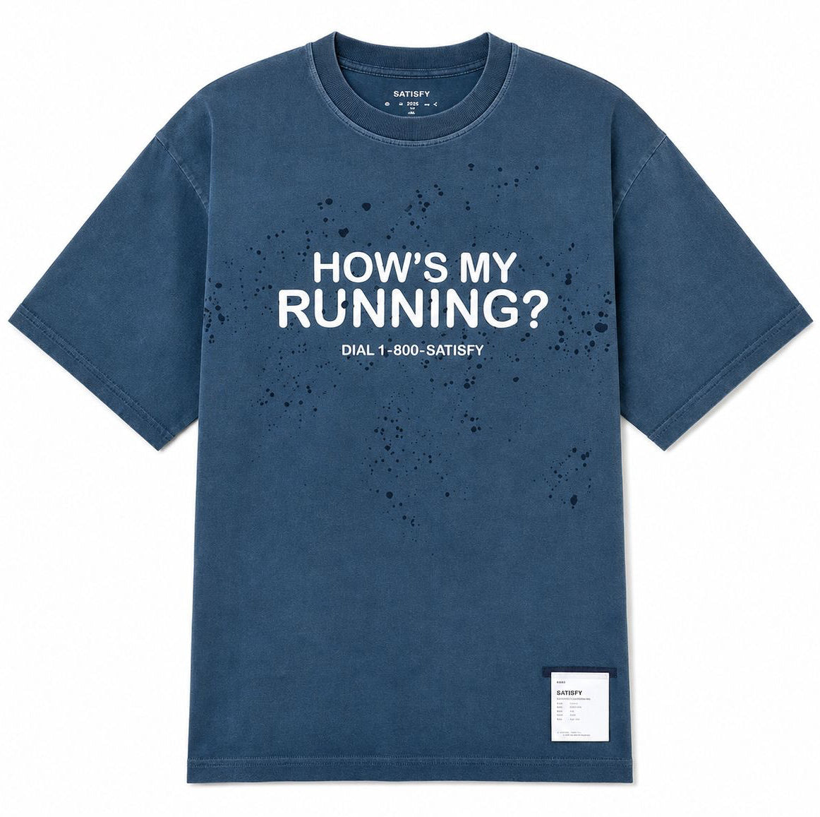 Satisfy Mothtech Tee How's My Running Bumper - Sun Bleached Navy