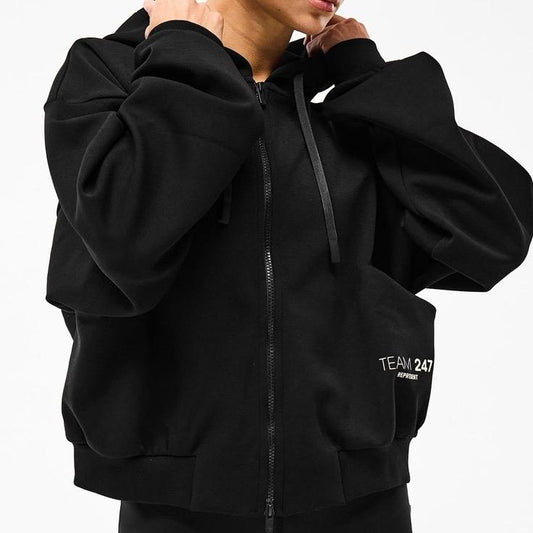 247 DNA Training Hoodie Zip Front - Black