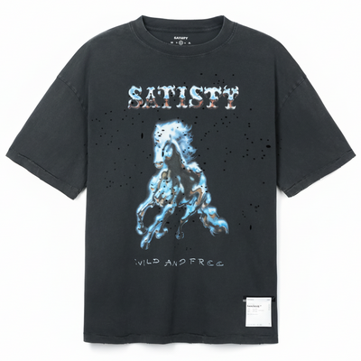 Satisfy Mothtech Tee Horse Wild & Free - Aged Black