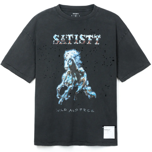 Satisfy Mothtech Tee Horse Wild & Free - Aged Black