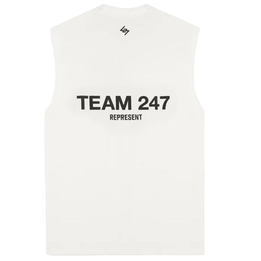 247 Represent Team Oversized Tank - Flat White