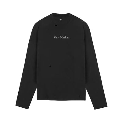 247 On A Mission Long Sleeve Tee - Washed Black