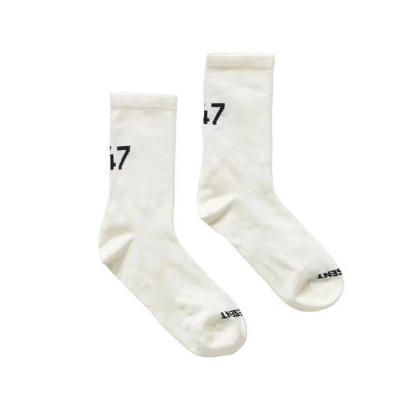 247 Represent Numbers Socks - Flat White