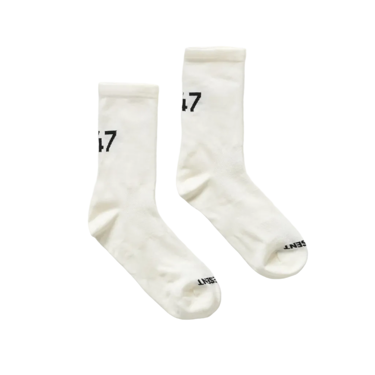 247 Represent Numbers Socks - Flat White