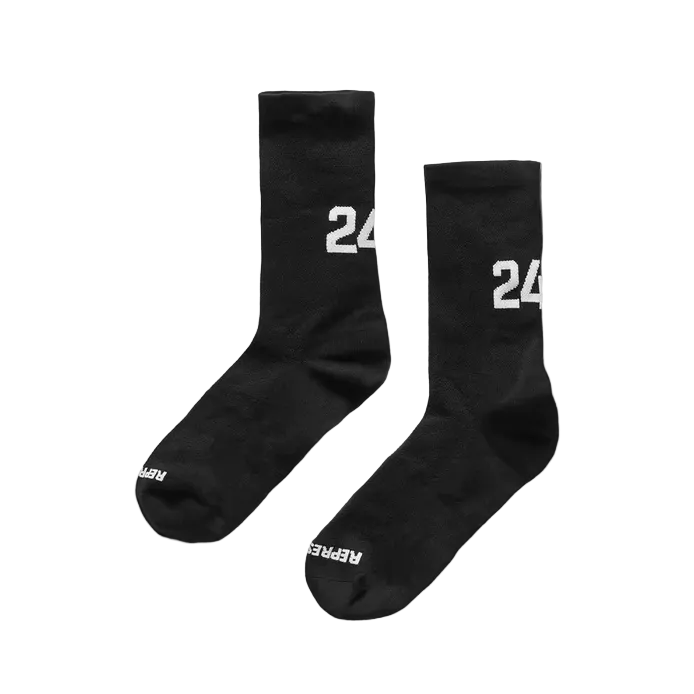 247 Represent Numbers Socks - Jet Black