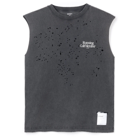 Satisfy Mothtech Tank Running Cult Member Aged Black