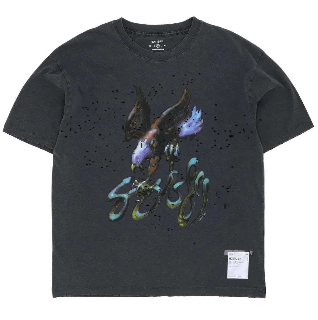 Satisfy Mothtech Tee Airbrush Eagle - Aged Black