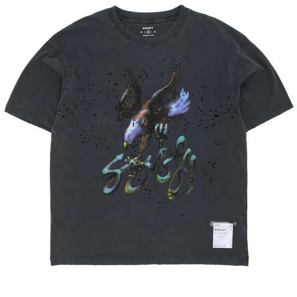 Satisfy Mothtech Tee Airbrush Eagle - Aged Black