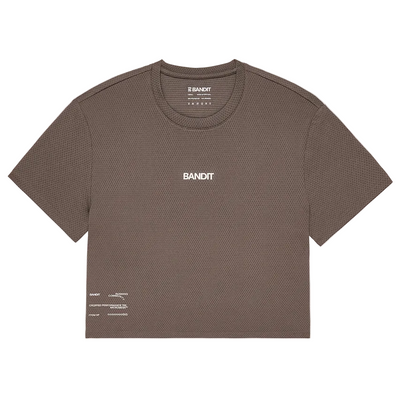 Bandit Women's Micromesh™ Cropped Run Tee - Cocoa