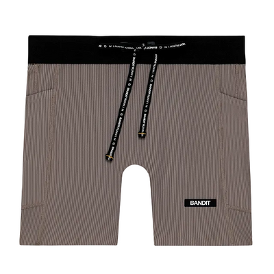 Bandit Men's Striped Cadence™ Quarter Tights - Concrete Taupe / Cocoa
