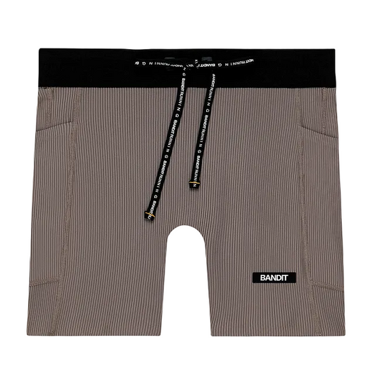 Bandit Men's Striped Cadence™ Quarter Tights - Concrete Taupe / Cocoa