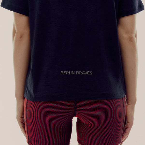 Bandit x Berlin Braves Unisex Cropped Micro Mesh Run Tee Black