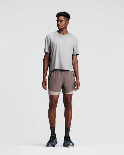 Bandit Men's CoolGrid™ 2-in-1 Run Shorts - Cocoa
