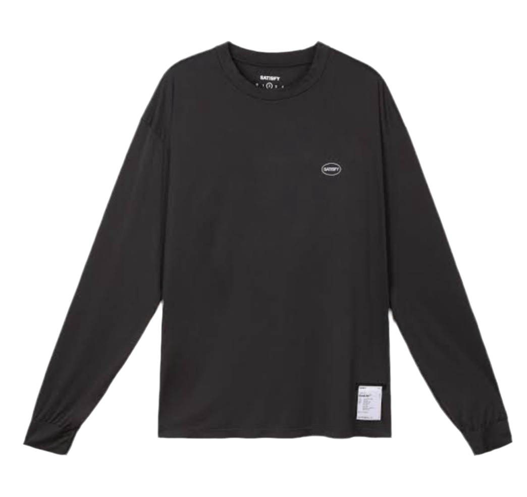 Satisfy Auralite Long Tee Circle Logo - Black