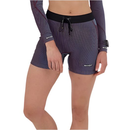 Bandit Striped Cadence 5” Compression Short - Fig / Vintage Blue