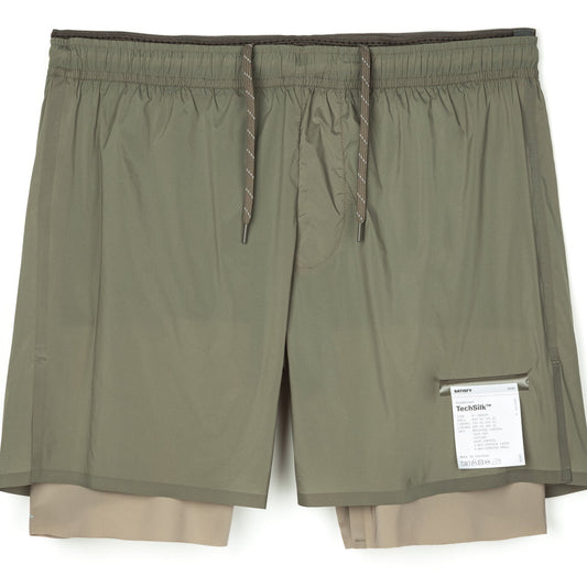 Satisfy Techsilk 8" Layered Shorts - Vetiver (Run Away)