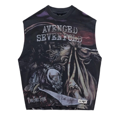 247 Represent x Avenged Sevenfold City Of Evil Tank - Aged Black