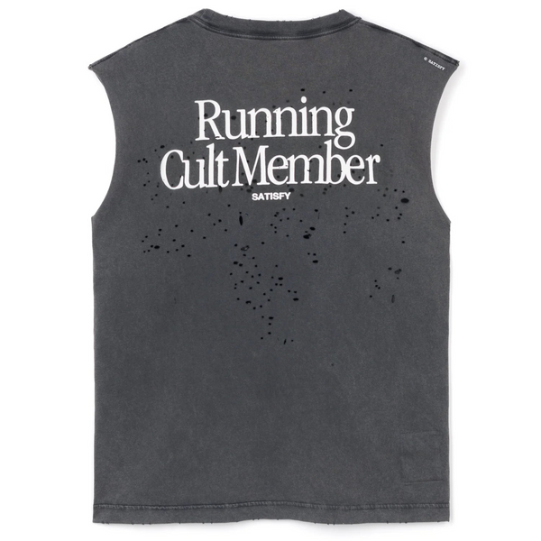 Satisfy Mothtech Tank Running Cult Member Aged Black