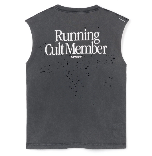 Satisfy Mothtech Tank Running Cult Member Aged Black
