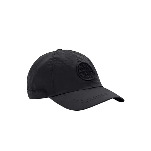 Stone Island Baseball Cap With Compass Embroidery Nylon Metal - Black