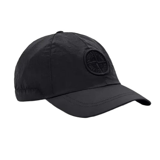 Stone Island Embroidery Nylon Cap Metal - Black