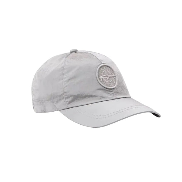 Stone Island Baseball Cap With Compass Embroidery Nylon Metal - Pearl Grey