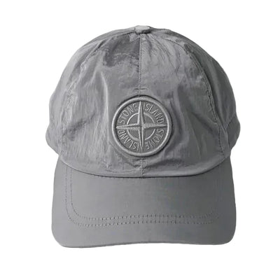 Stone Island Baseball Embroidery Nylon Cap Metal - Pearl Grey