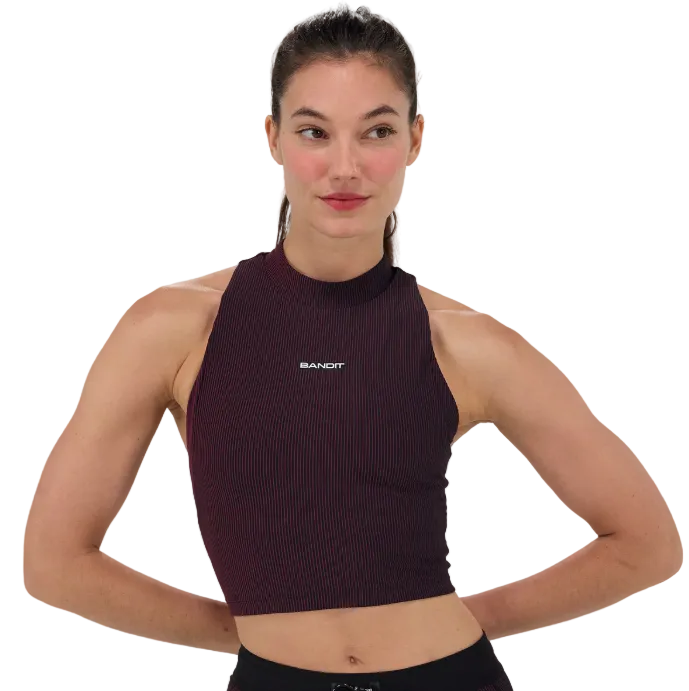 Bandit Cadence Mockneck Halter Race Crop - Black Fig