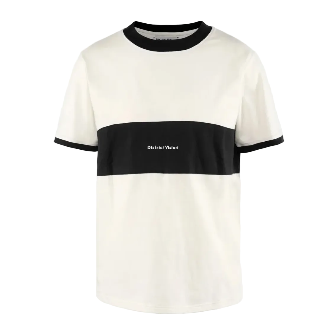 District Vision Japan Cotton Ringer Tee - Vintage White-Black
