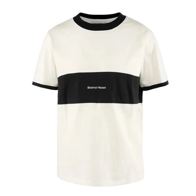 District Vision Japan Cotton Ringer Tee - Vintage White-Black