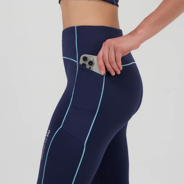 Bandit Stamina™ Pop Stitch™ High Waist Leggings - NY Navy  Vintage Blue