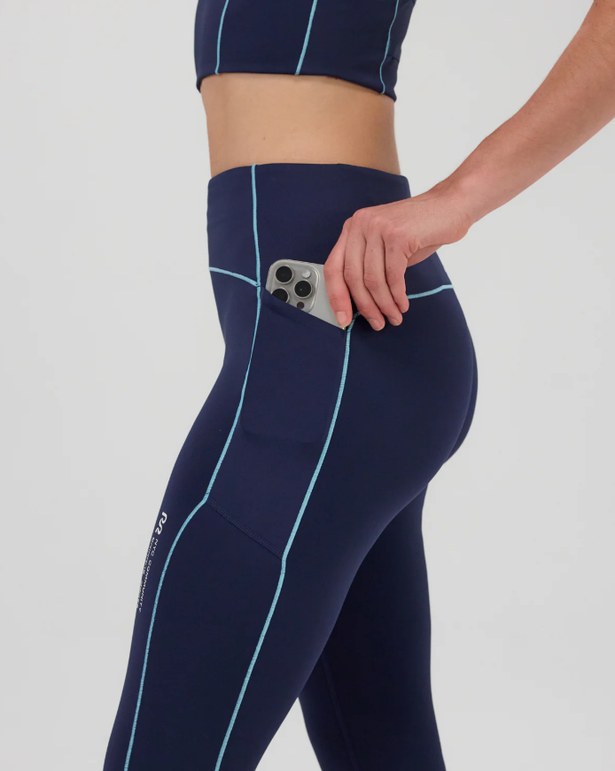 Bandit Stamina™ Pop Stitch™ High Waist Leggings - NY Navy  Vintage Blue