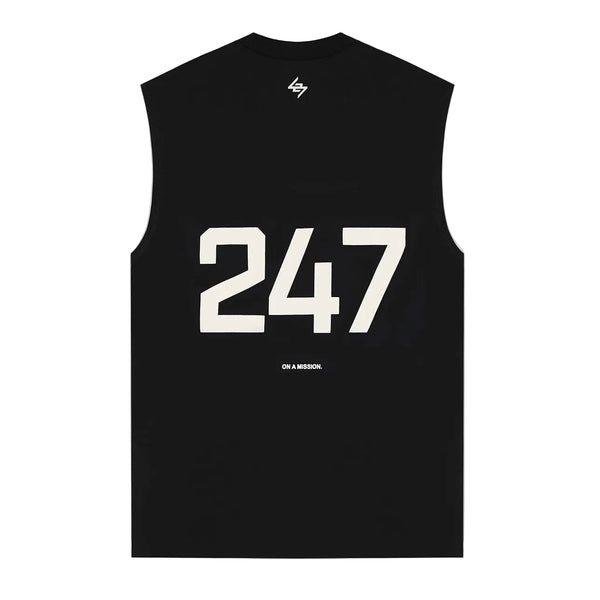 247 Represent Oversized Tank - Jet Black