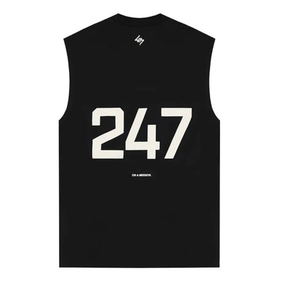 247 Represent Oversized Tank - Jet Black