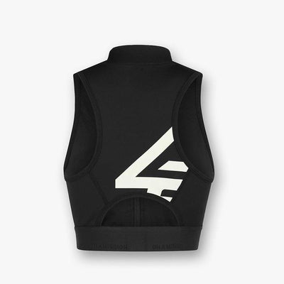 247 Represent Zip Front Performance Crop - Black