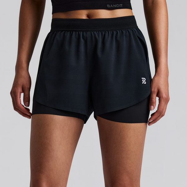 Bandit Women's CoolGrid™ 2in1 Run Shorts - Black