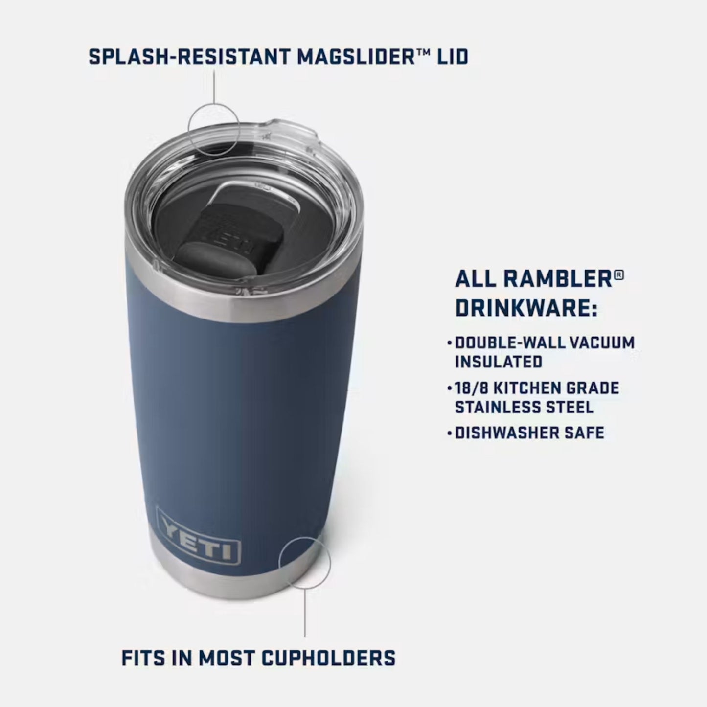 YETI Single Rambler Stackable Cup 20 Oz - Taupe
