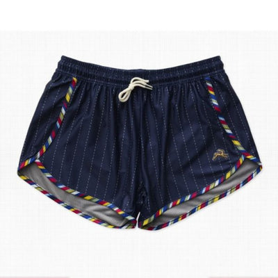 Tracksmith Women Van Cortlandt Shorts - Navy Pinstripe/Multi