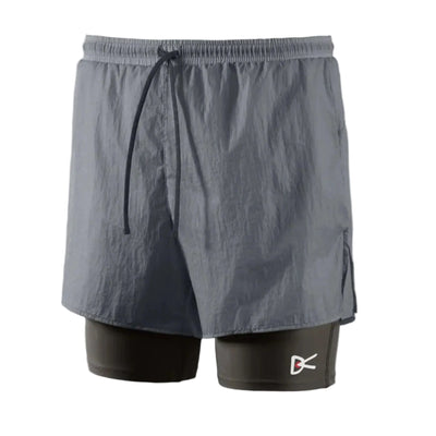 District Vision Ripstop Layered Trail Shorts - Charcoal/Slate Brown