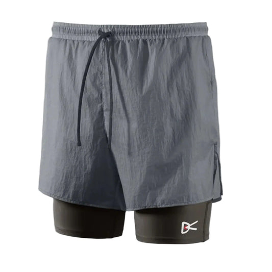 District Vision Ripstop Layered Trail Shorts - Charcoal/Slate Brown