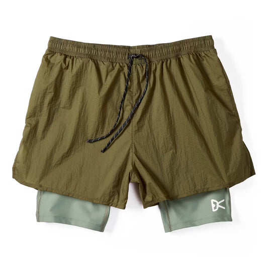 District Vision Ripstop Layered Trail Shorts - Olive
