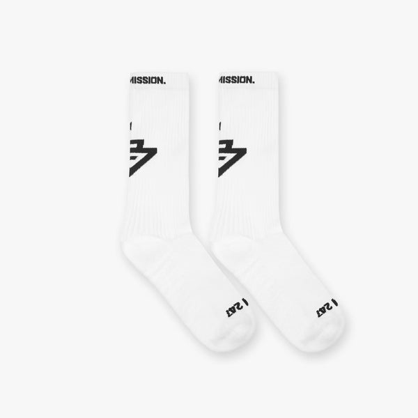 247 Logo Socks - White